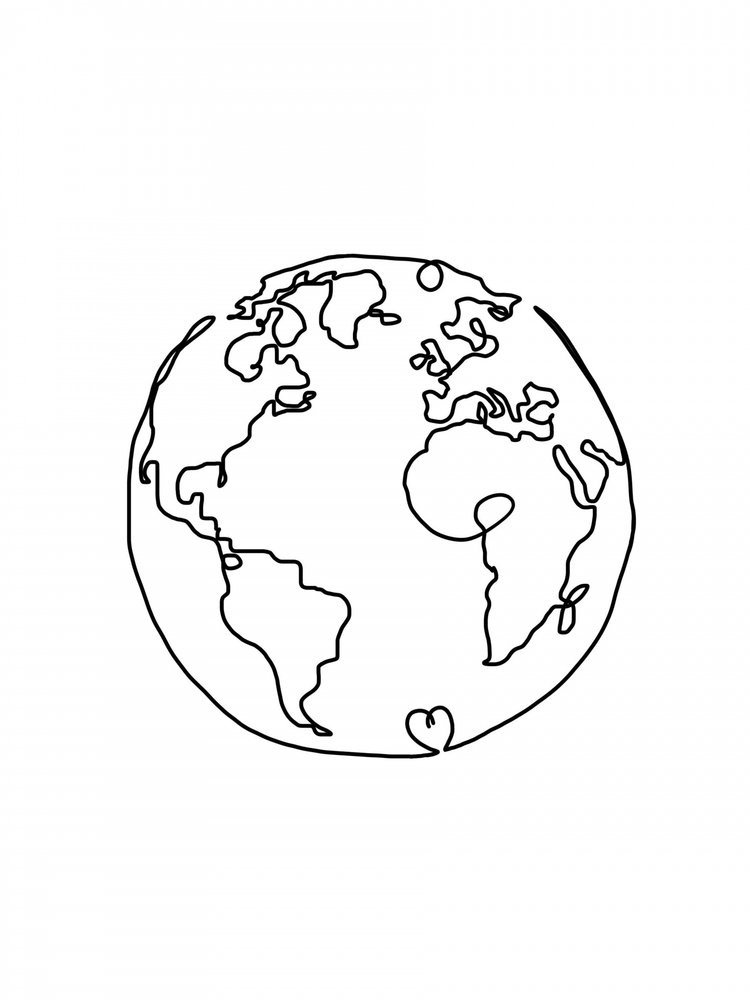 Globales Herz Umriss von Hanna Lee Tidd