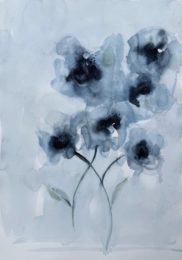 Zarte blaue Blüten von Helena Ryhle