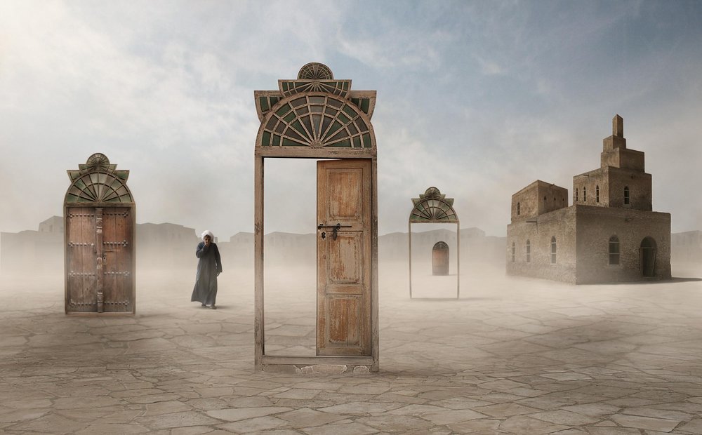 Alte Türen der Wüstenreise von Hussain Buhligaha