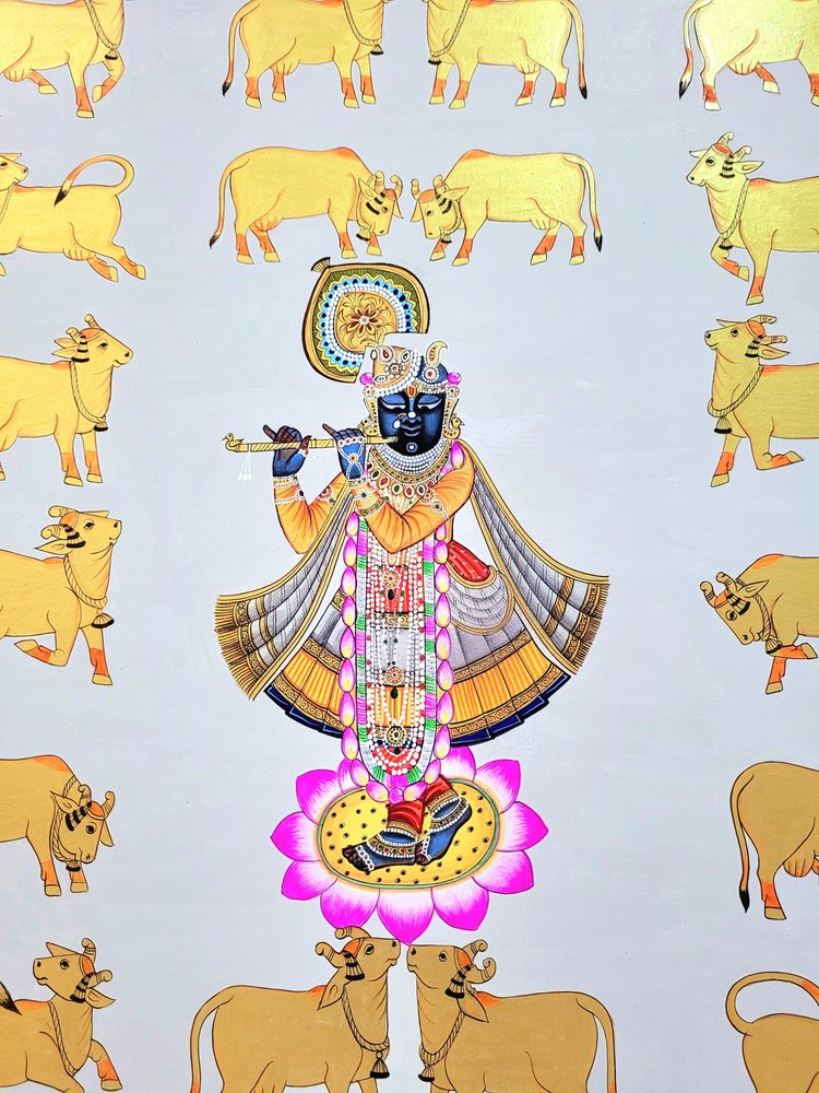 Krishna unter goldenen Kühen von IMAGINEERS STUDIO