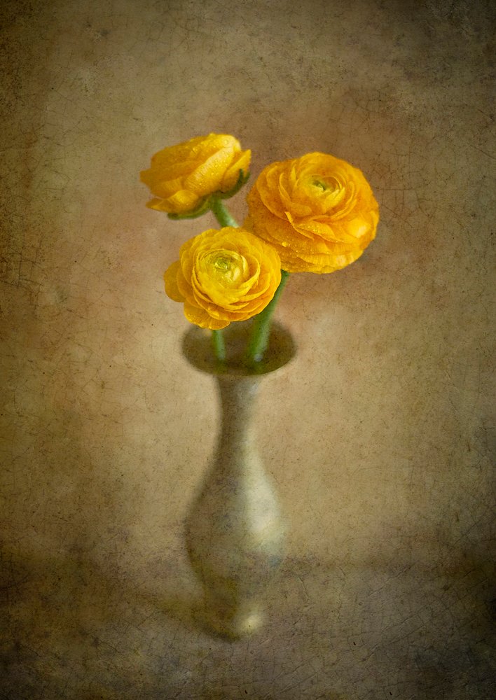 Goldene Ranunkelvase von Igor Tokarev
