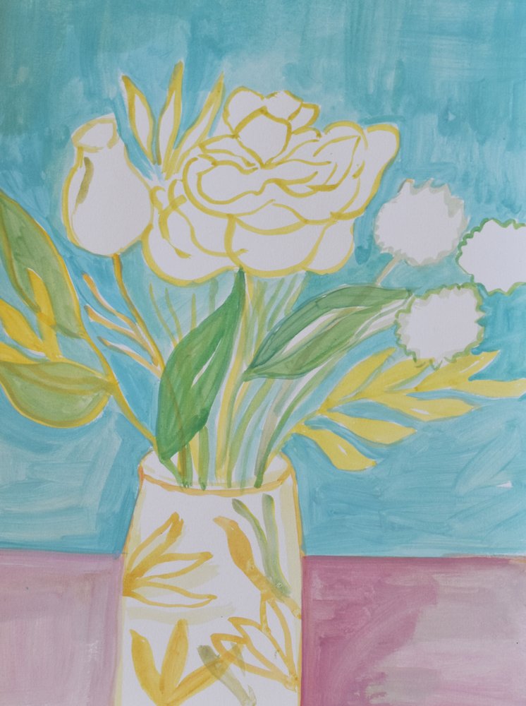 Helle Blumenvase von Iria Fernandez