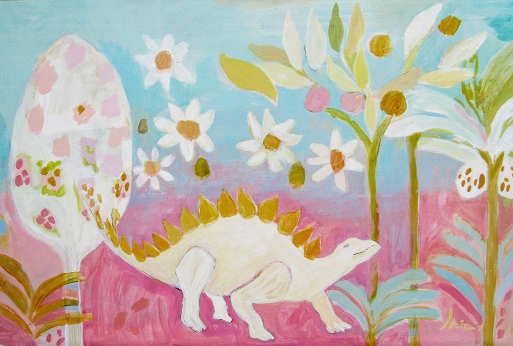 Pastell-Dinosaurier-Garten von Iria Fernandez
