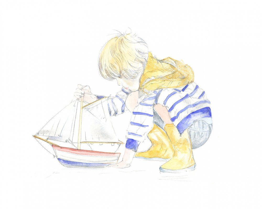 Junge und Boot von Isabelle Brent