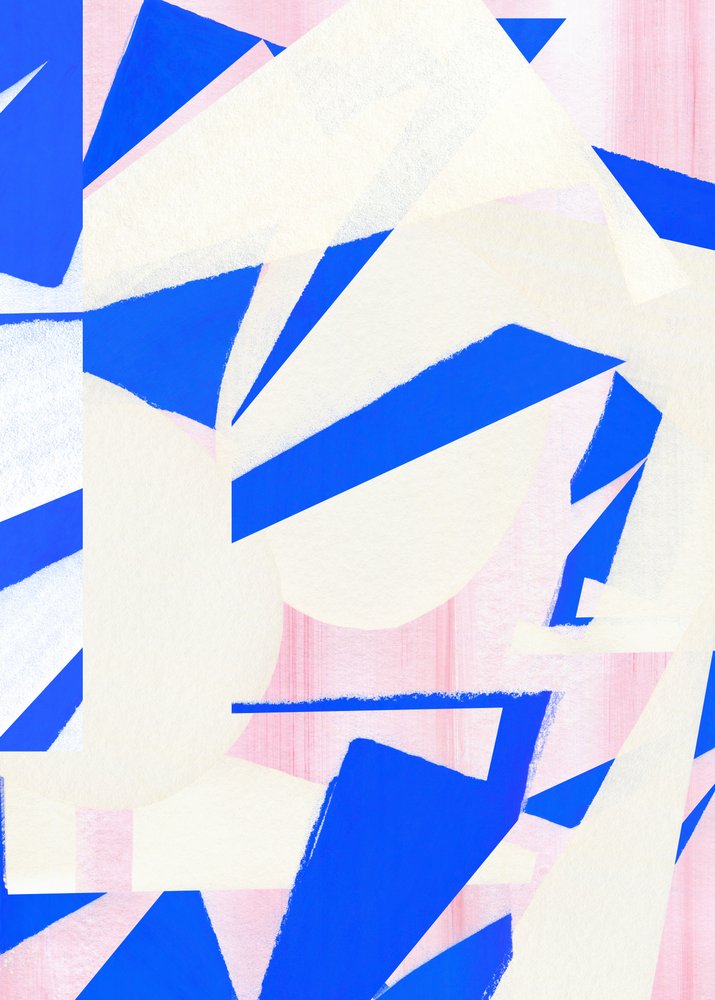 Fette blaue und rosa Formen von Jenja Braun
