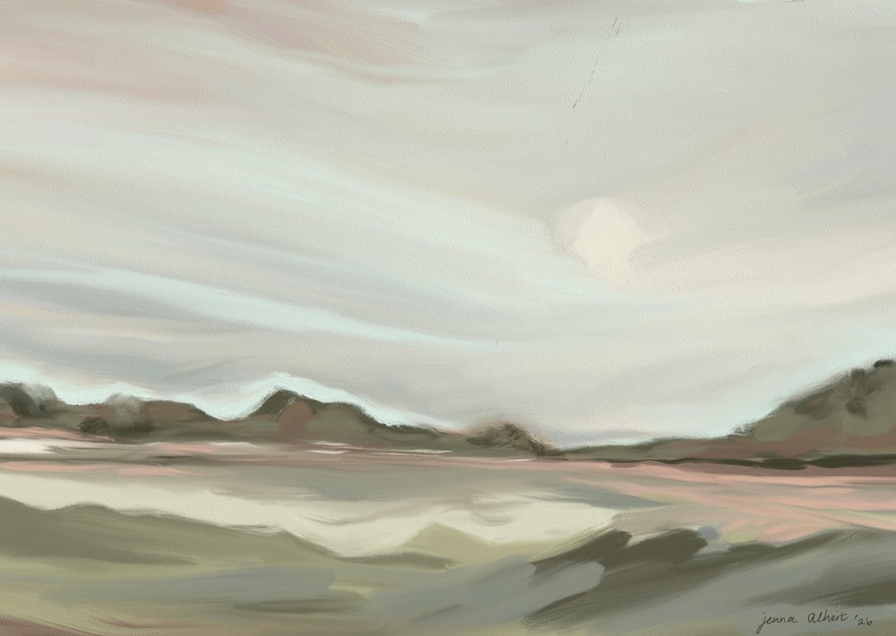 Gelassene abstrakte Landschaft von Jenna Alheit