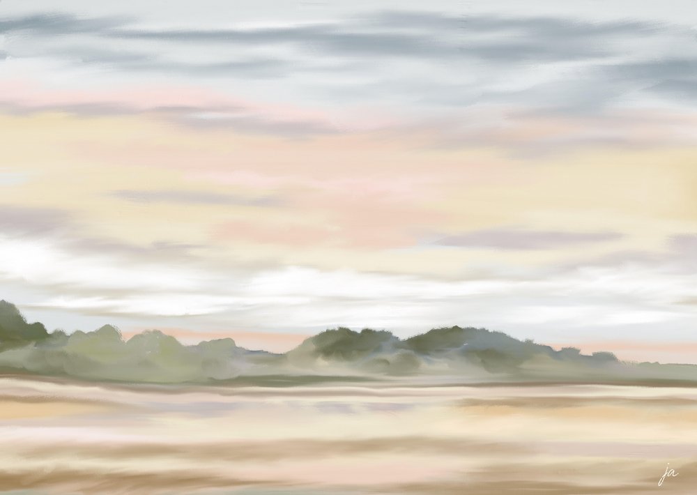 Serene Pastelllandschaft von Jenna Alheit