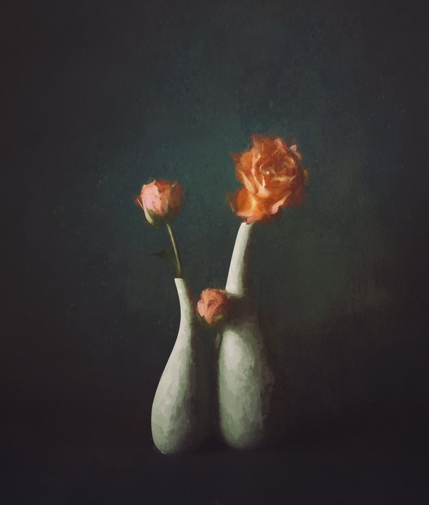 Stimmungsvolle Rosenvase von John-Mei Zhong