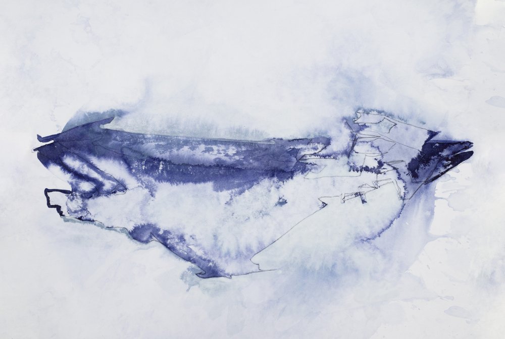 Abstrakter Blauer Vogel von Joshua Hoskins