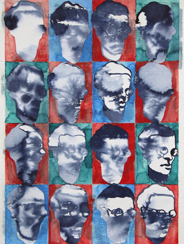Abstrakte Gesichter Gitter von Joshua Hoskins