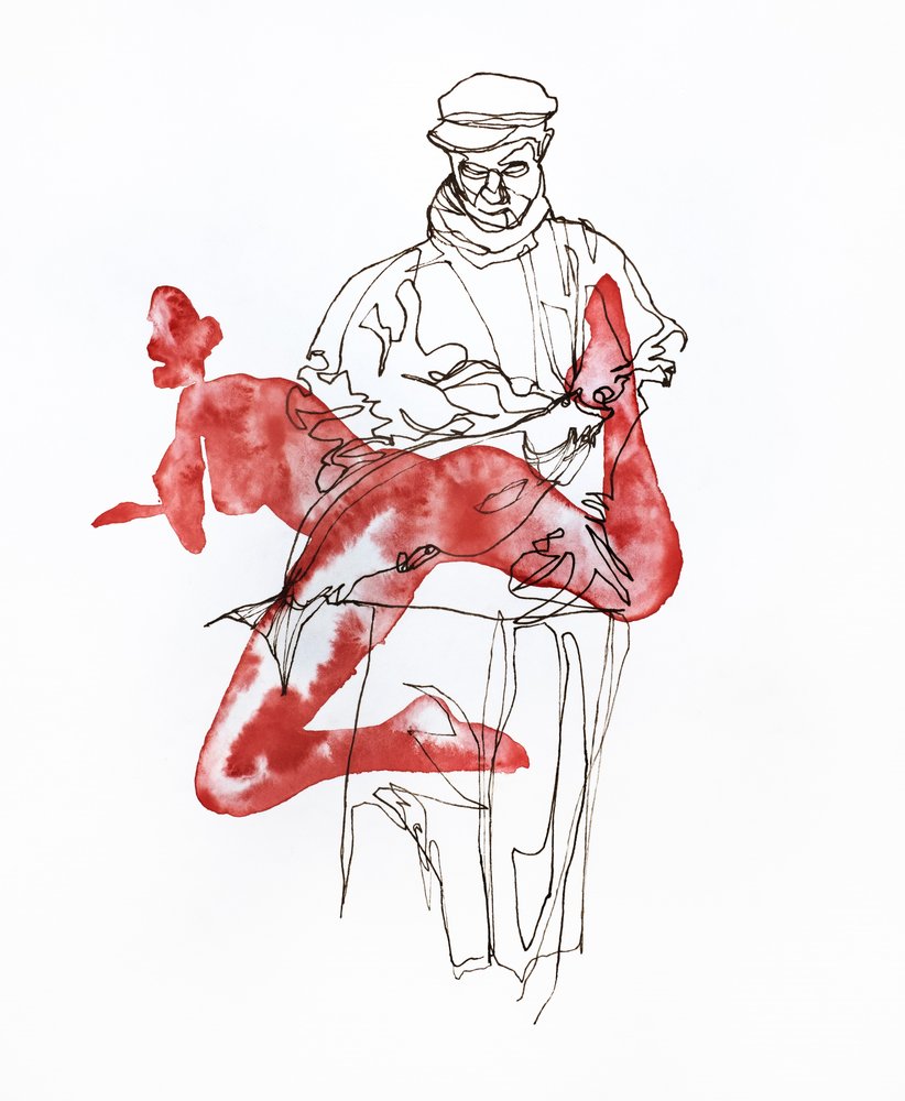 Roter nackter Fischer von Joshua Hoskins