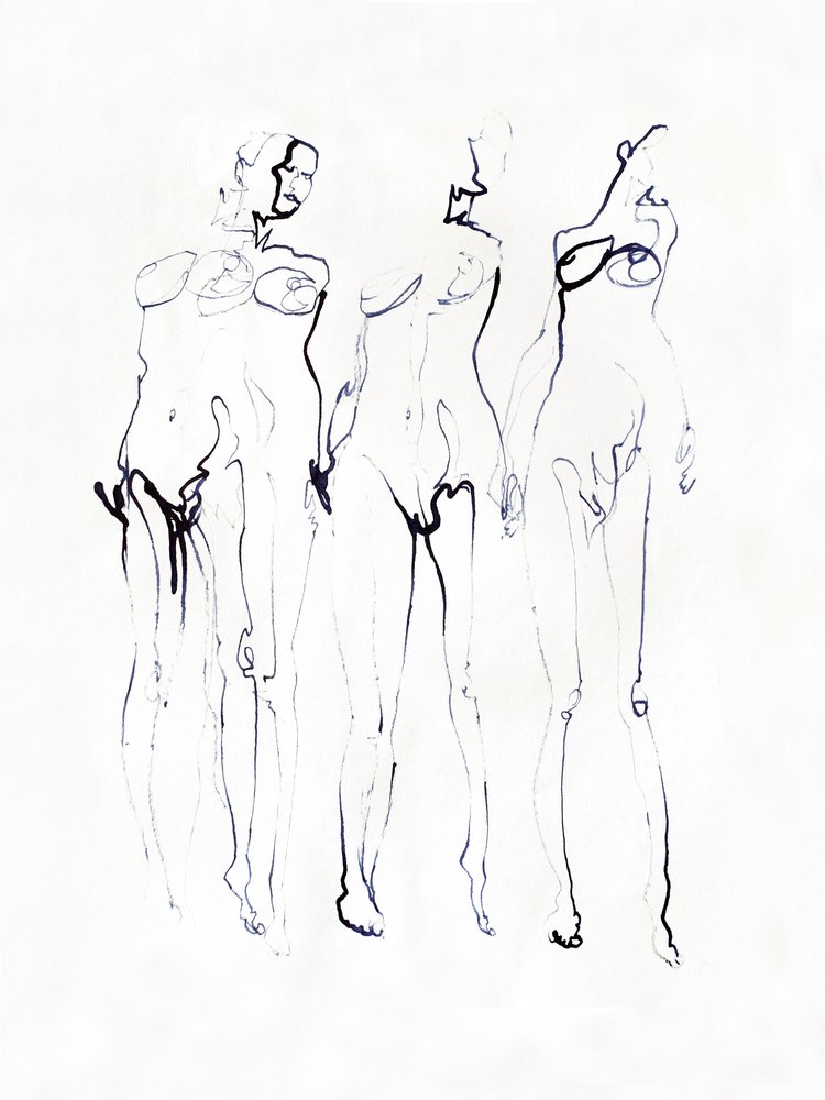 Drei Elegante Figuren von Joshua Hoskins