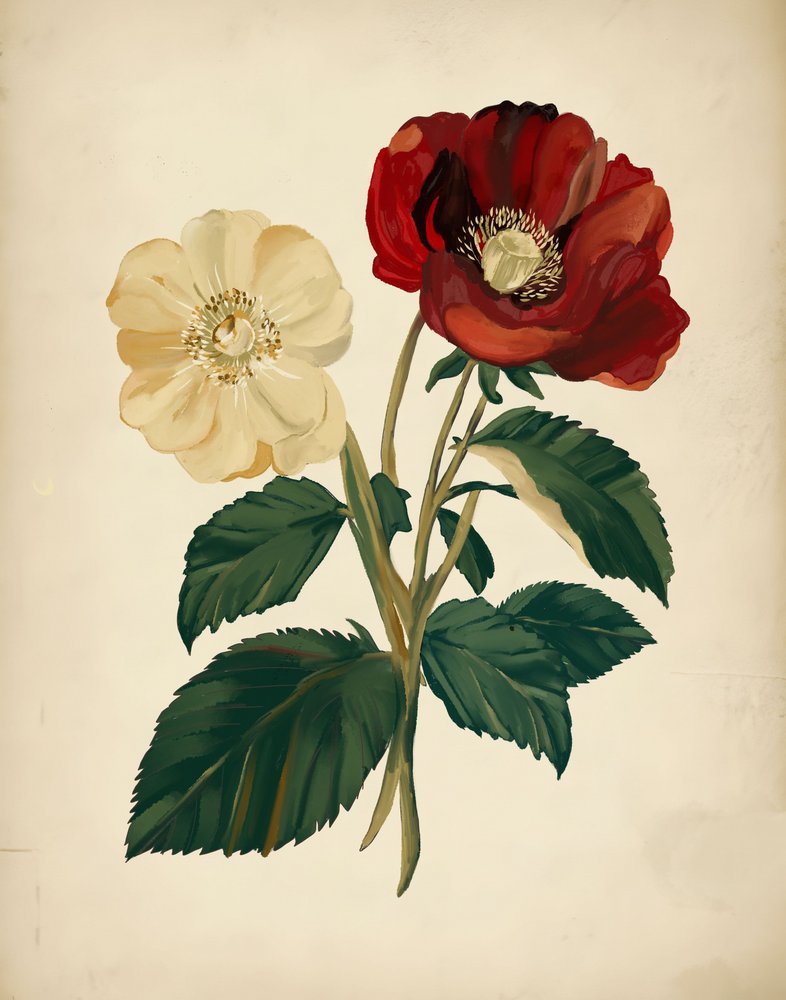 Elegante Rote Gelbe Blumen von Josie George