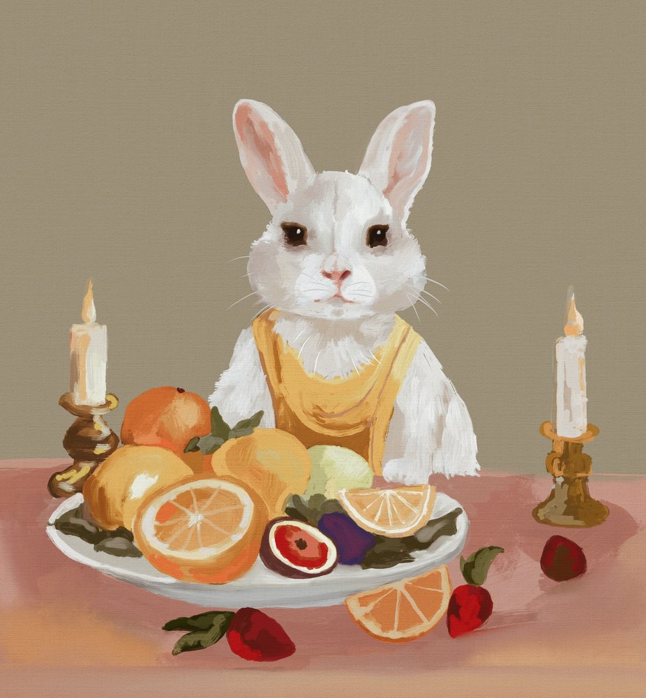 Festmahl des Weißen Kaninchens von Josie George
