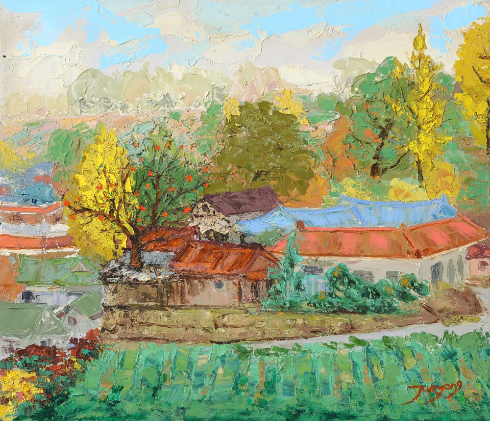 Buntes Herbstdorf von Jukyong Park