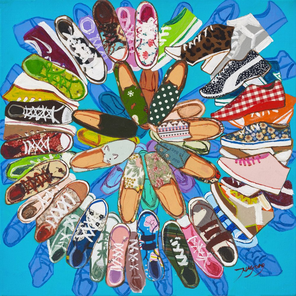Bunte Schuhkollektion von Jukyong Park