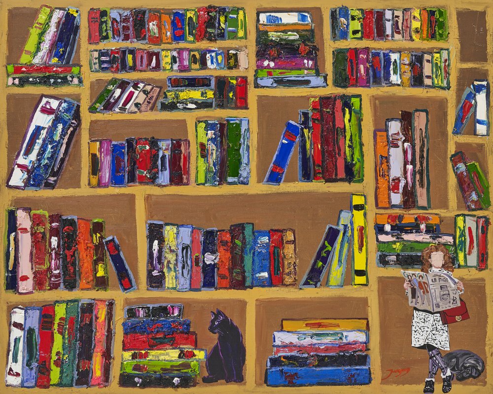 Gemütliche Bücherregal-Leseszene von Jukyong Park