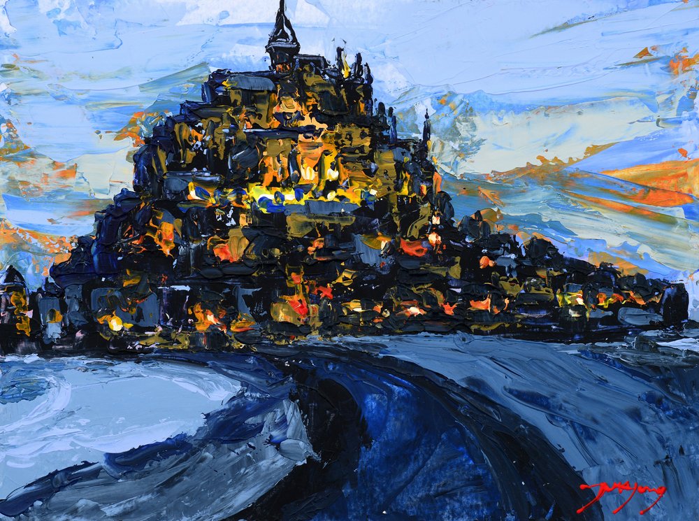 Beleuchtetes Nacht-Schloss von Jukyong Park