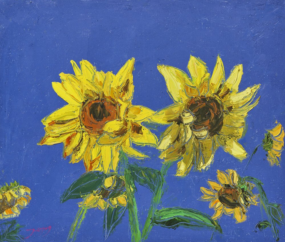 Lebendige gelbe Sonnenblumen von Jukyong Park