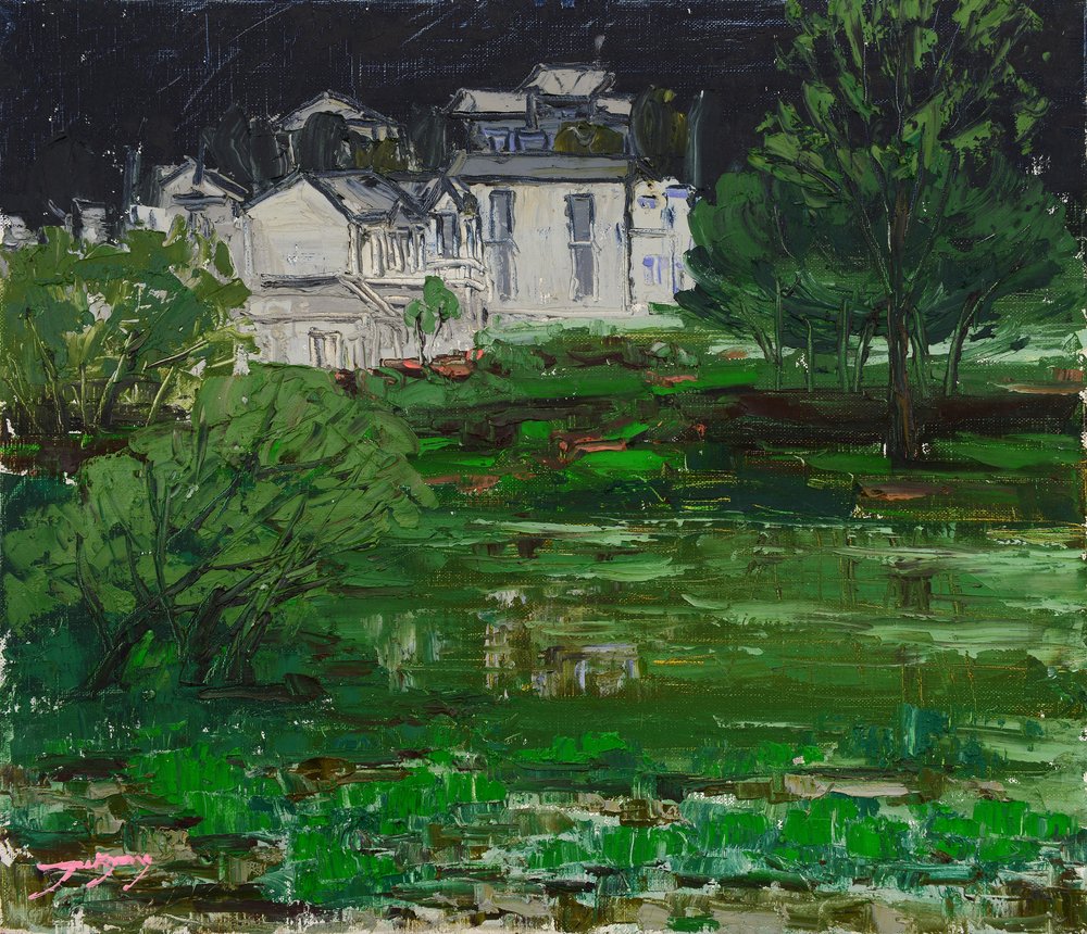 Wasserseitige Herrenhausreflexionen von Jukyong Park