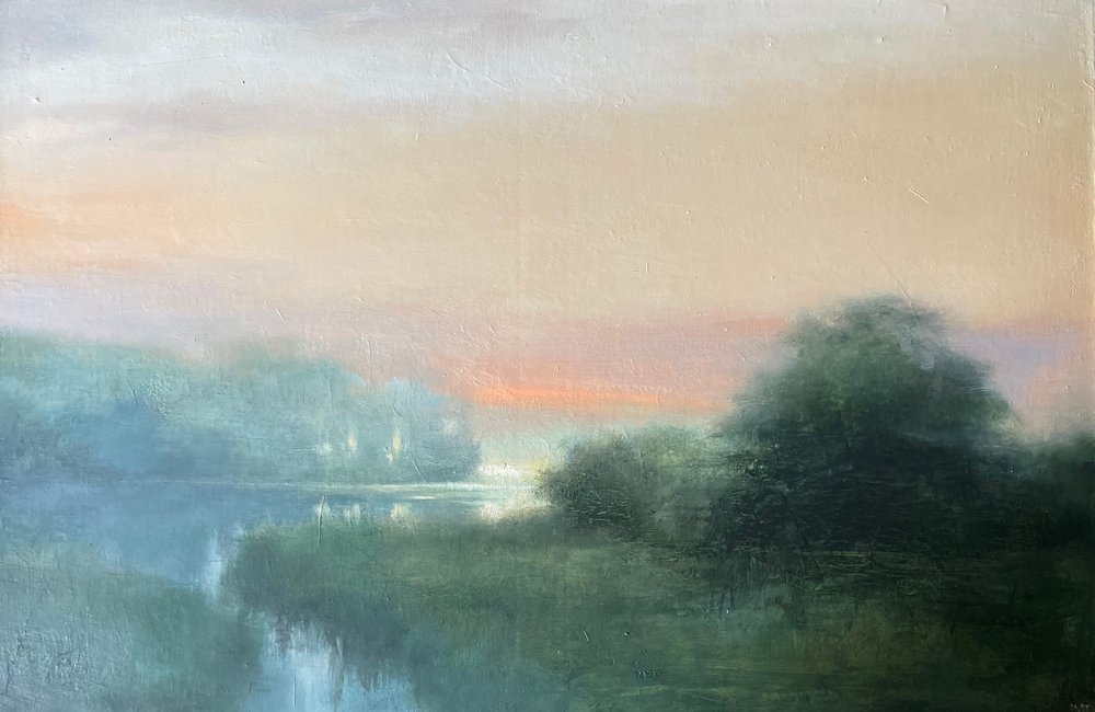 Nebliger Fluss Morgendämmerung von Julia Purinton