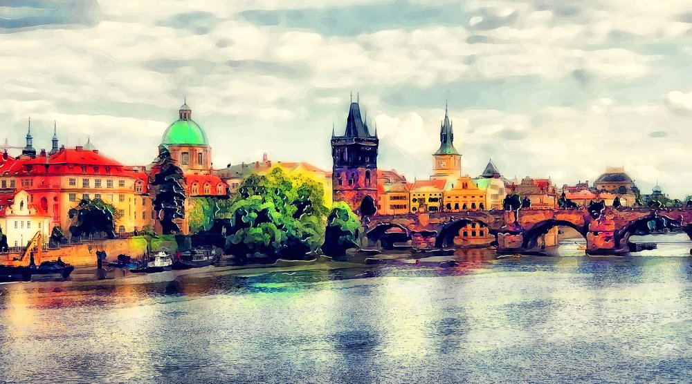 Karlsbrücke Prag Aussicht von Justyna Jaszke