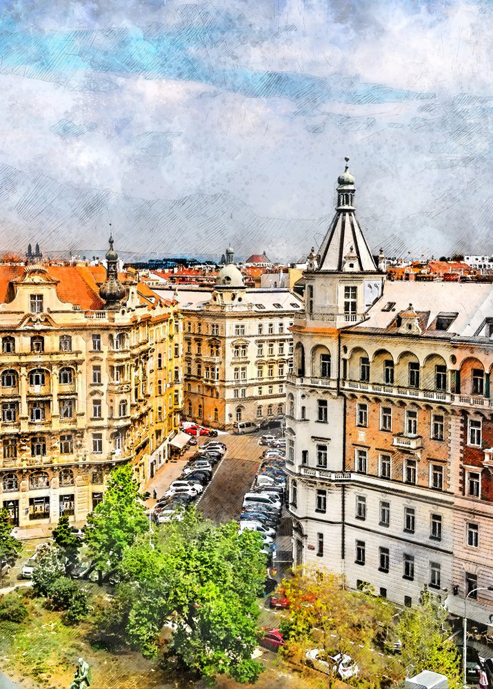 Historische Europäische Stadtansicht von Justyna Jaszke