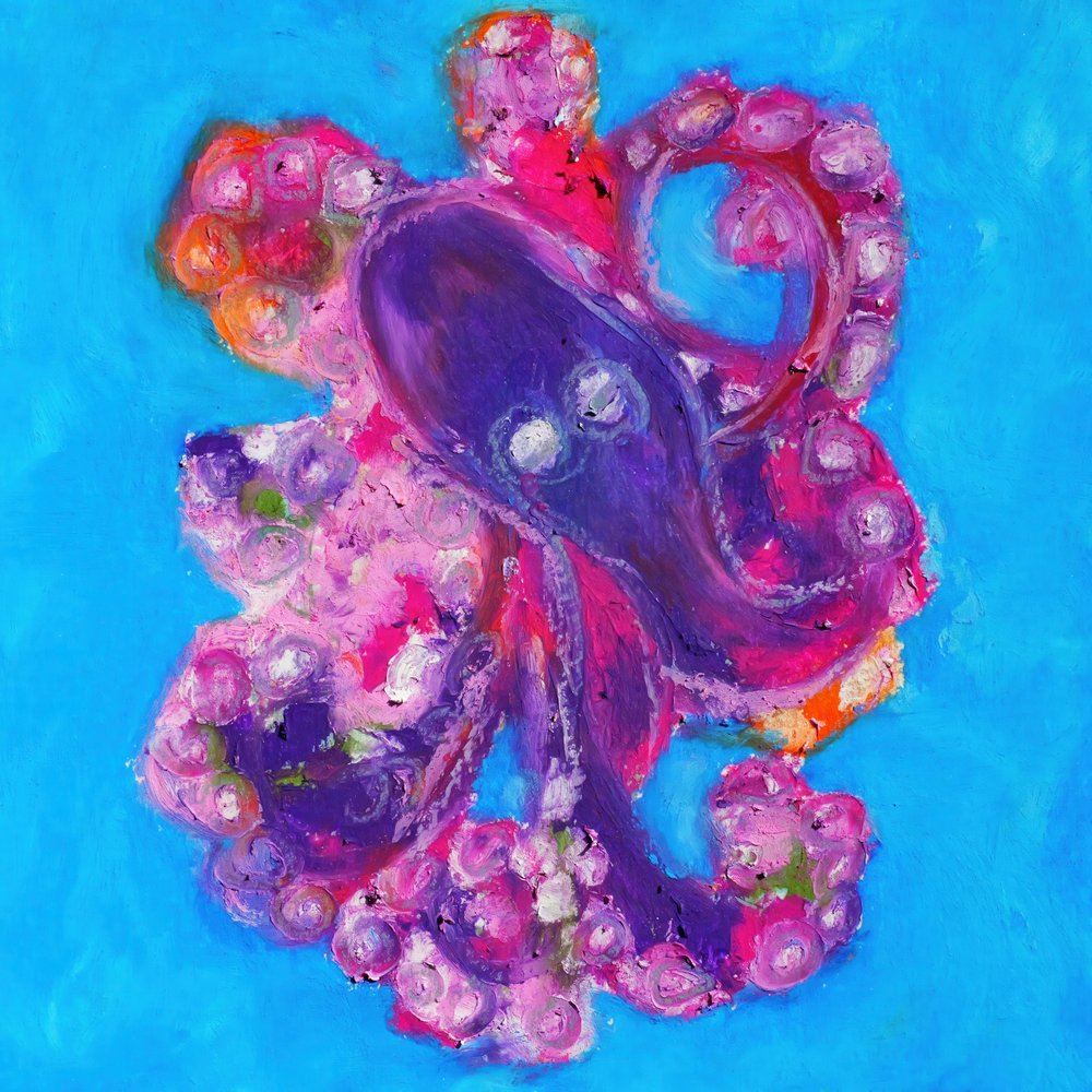Lebendiger violetter Oktopus von Justyna Jaszke
