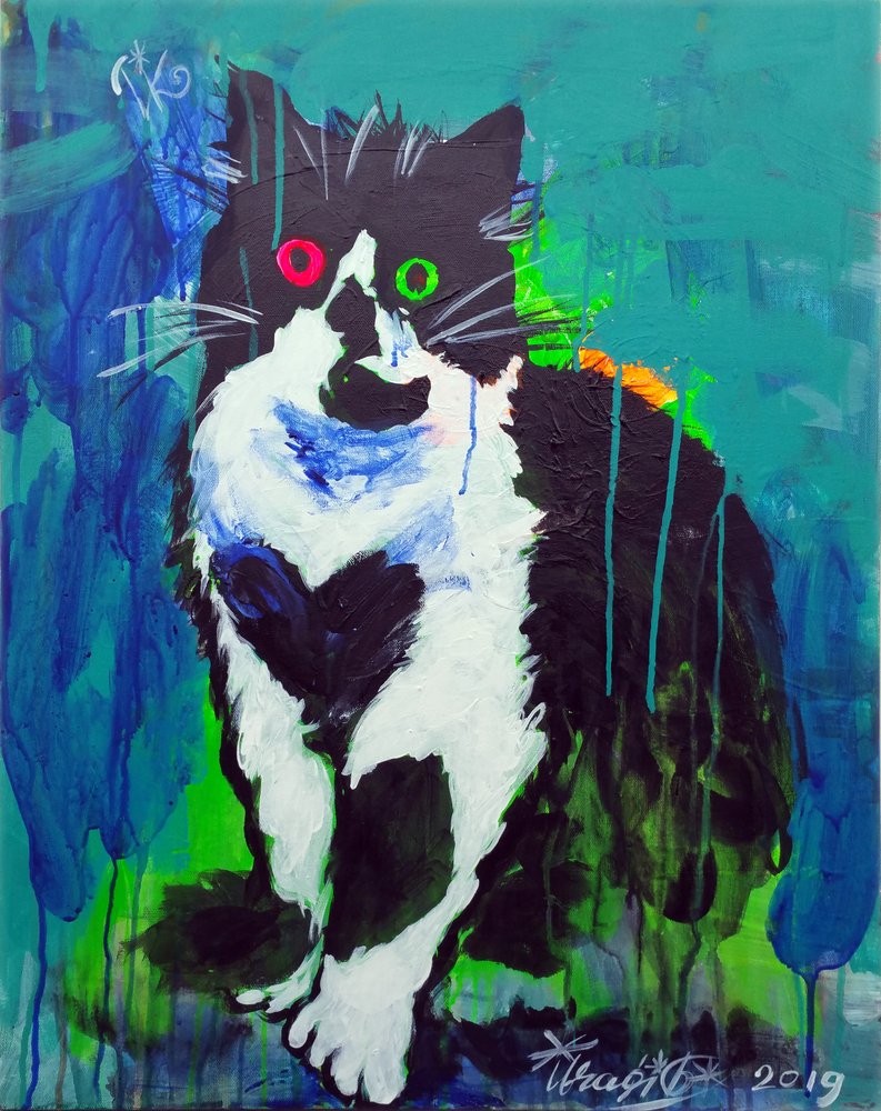 Bunte Abstrakte Katze von Kanat Ibragimov
