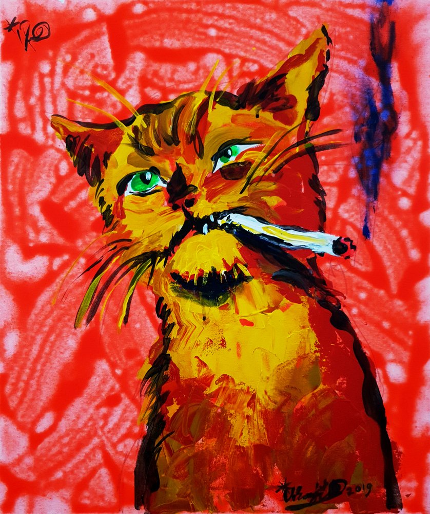 Coole rauchende Katze von Kanat Ibragimov