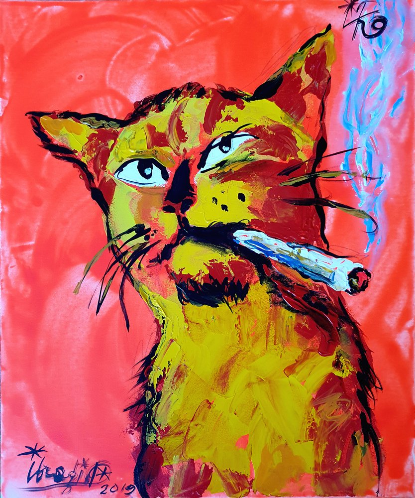 Coole Katze Raucht Joint von Kanat Ibragimov