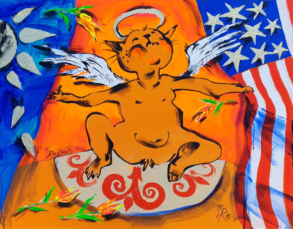 Patriotische Engelkatze von Kanat Ibragimov