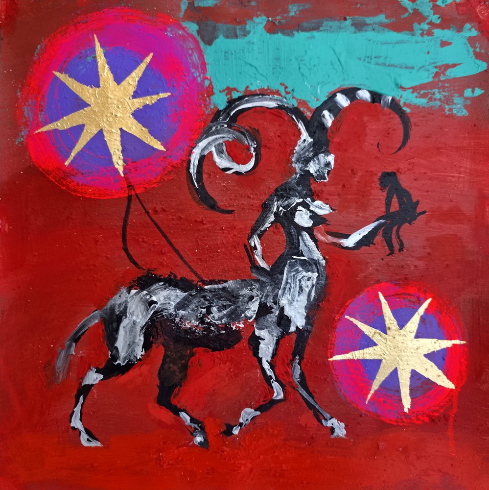 Roter Zentaur Goldene Sterne von Kanat Ibragimov