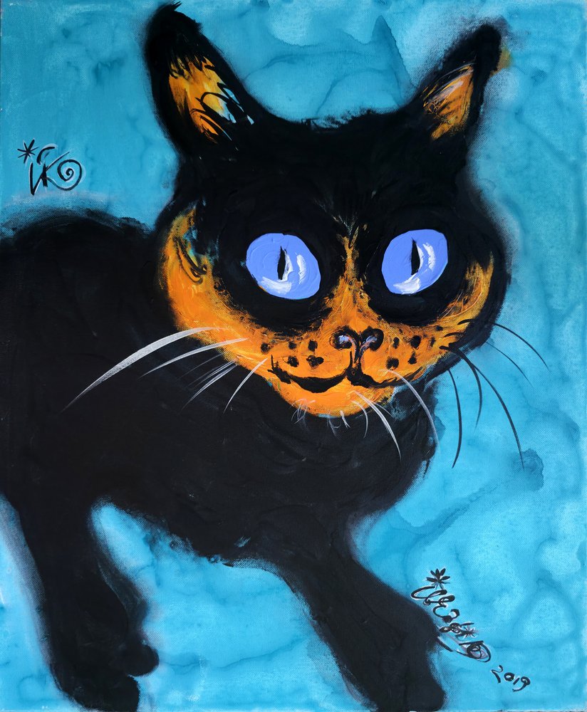 Lebhafter blauäugiger Kater von Kanat Ibragimov