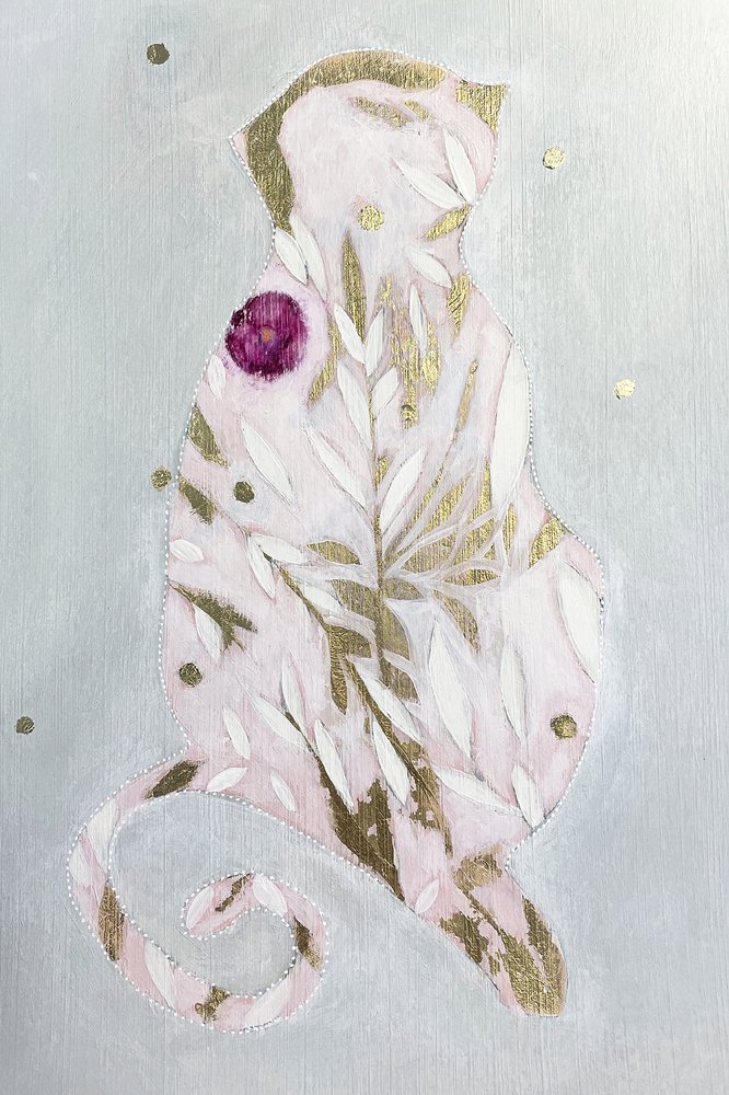 Rosa botanische Katze von Karenina Fabrizzi