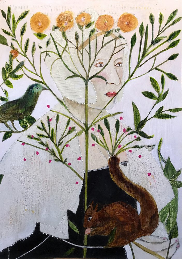 Frau und Waldkreaturen von Karenina Fabrizzi