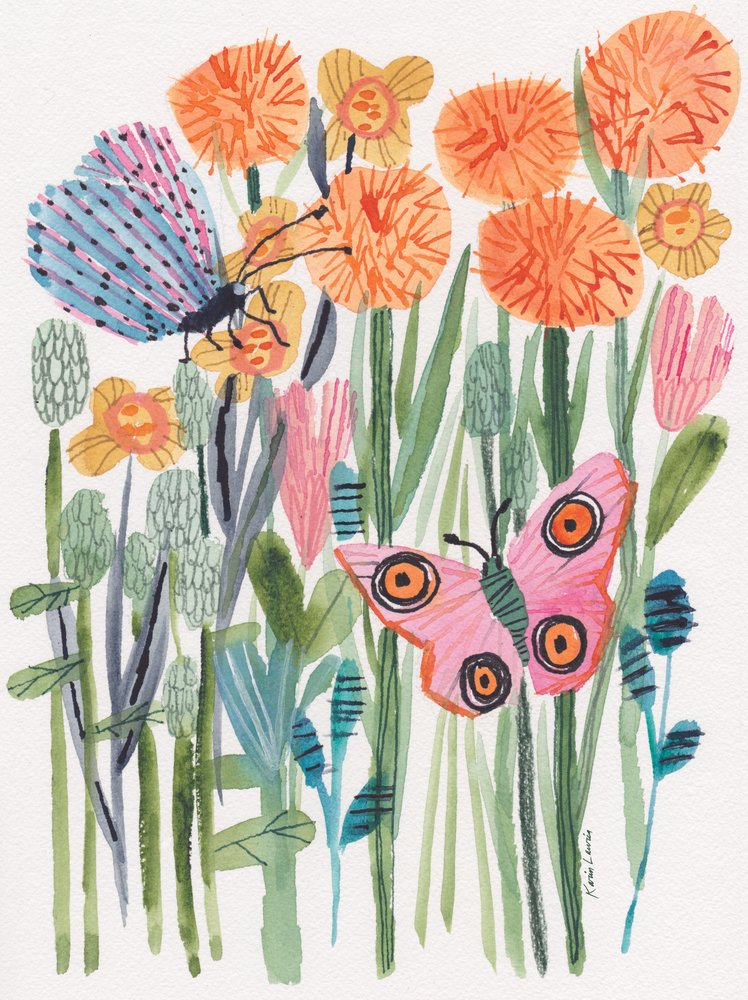 Bunter Garten Schmetterlinge von Karin Lauria