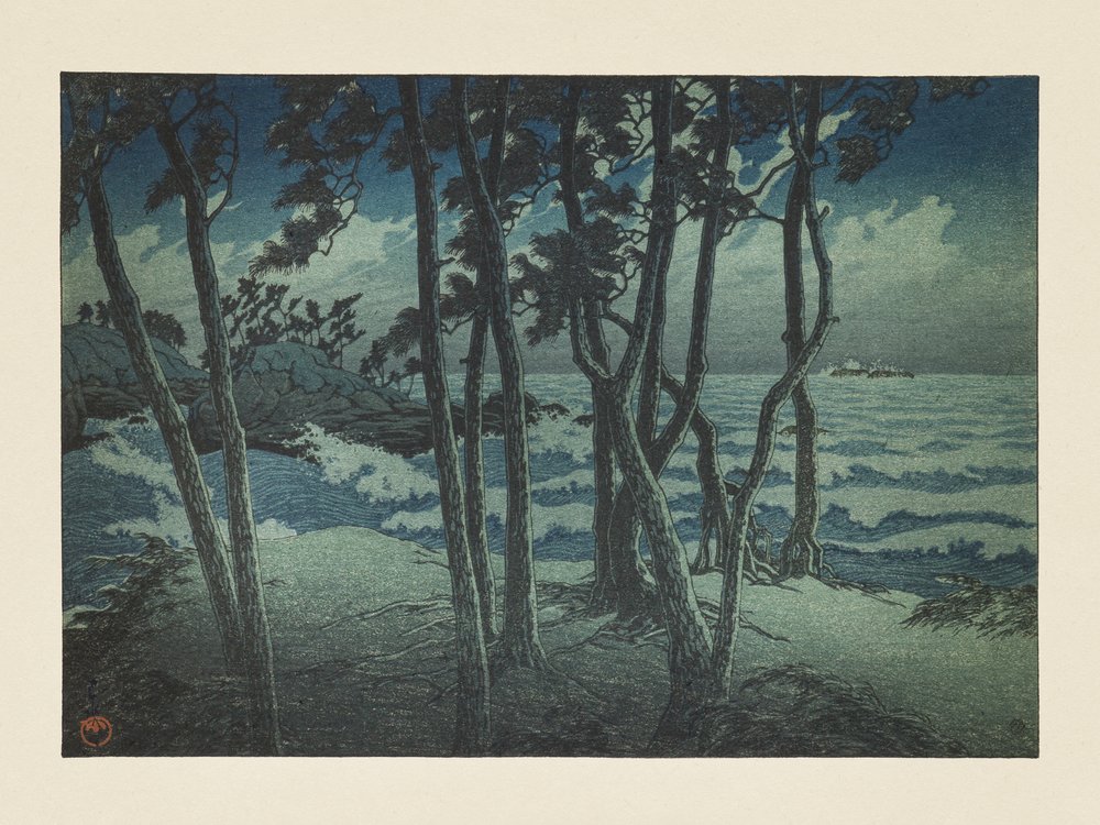 Hinomisaki, Izumo, aus der Serie „Souvenirs of Travels, Third Series“ von Kawase Hasui