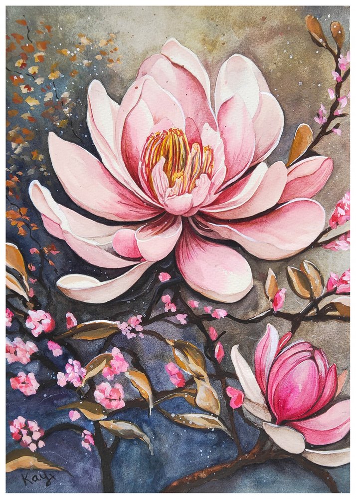 Rosa Magnolienblüte von Kay Shanley