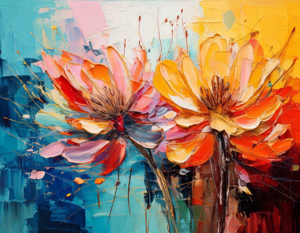 Lebendige Impasto Blüten von Kay Shanley