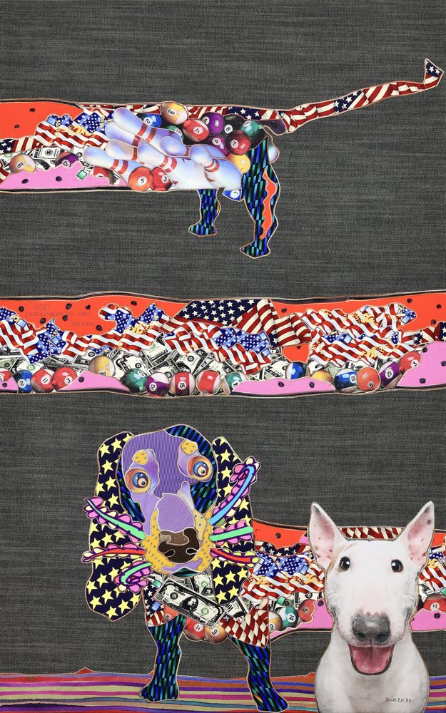 Patriotische Pop-Art Hunde von Kostyantin Malginov