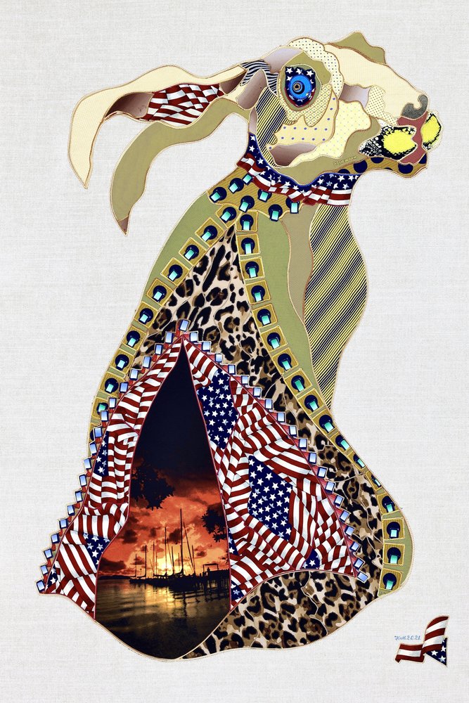 Patriotische Hasen Collage von Kostyantin Malginov
