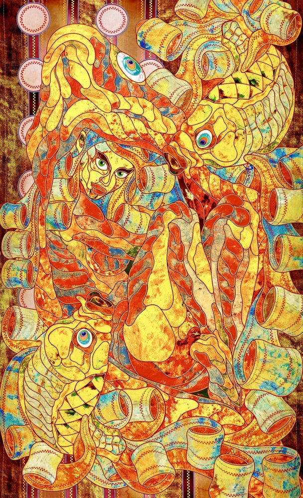 Lebendige Mosaikfigur von Kostyantin Malginov