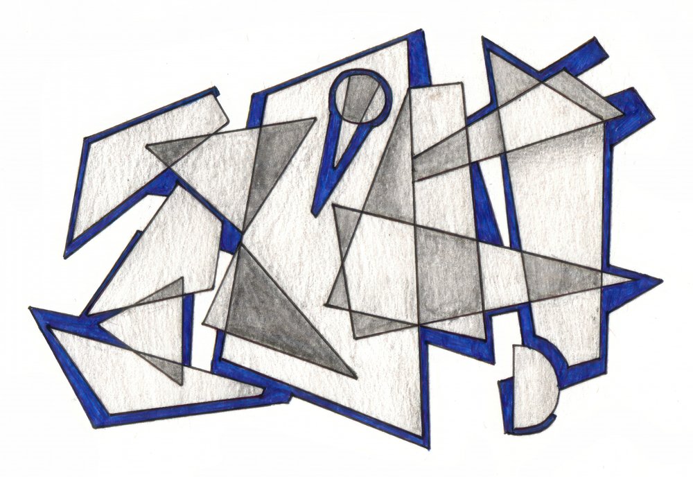 Abstrakte blaue Geometrie von Kulik
