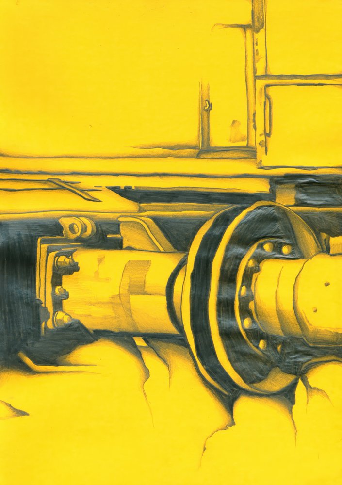 Abstraktes Industrielles Gelbes Rad von Kulik