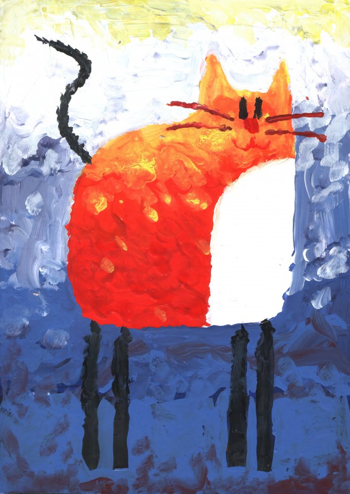 Abstrakte Orange Katze von Kulik
