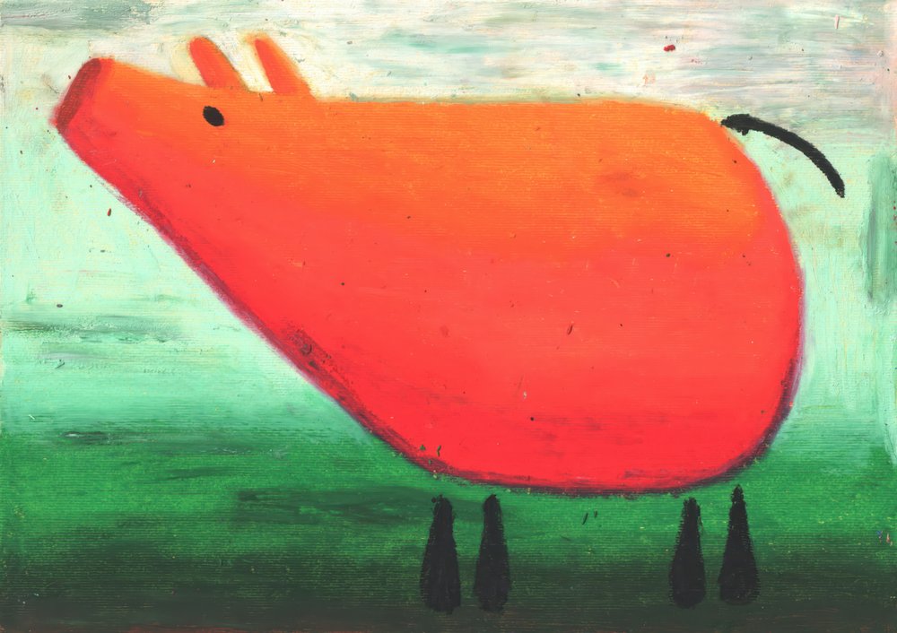 Abstraktes rotes Schwein von Kulik