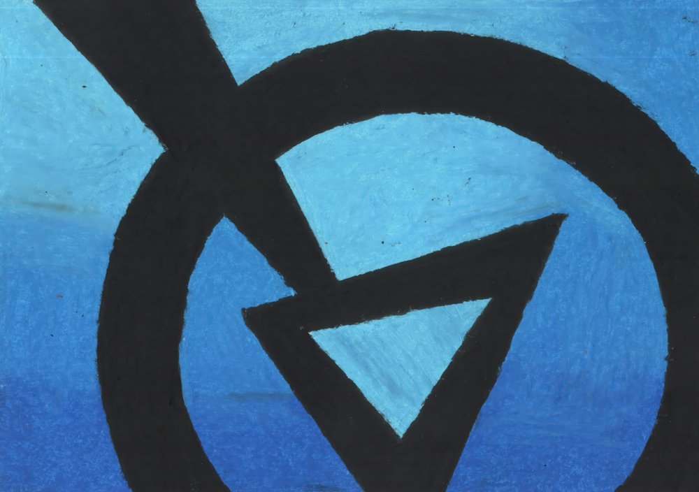 Kühne blaue abstrakte Formen von Kulik