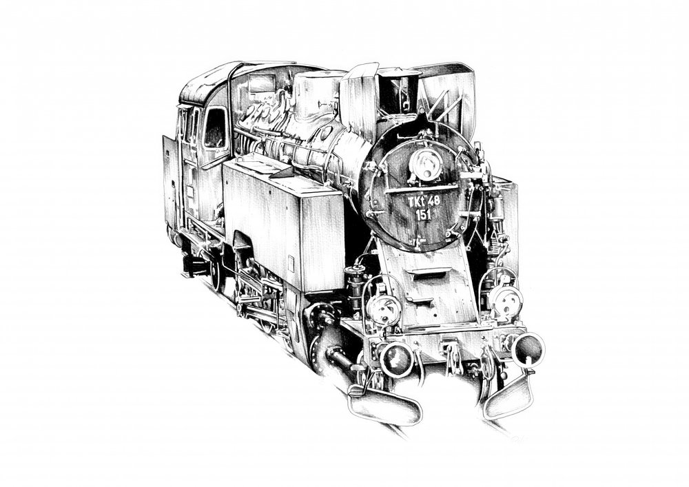 Klassische Dampflokomotive von Kulik