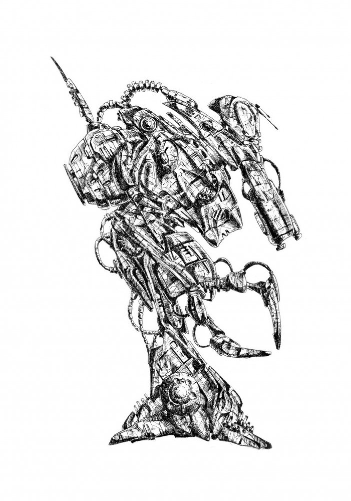 Futuristischer Mech-Krieger von Kulik